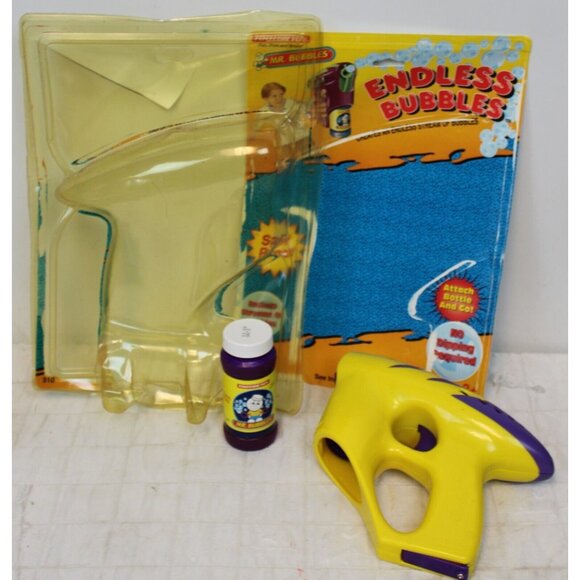 1999 Tootsie Toy Mr Bubbles Endless Blower Gun Toy Yellow Party Summer Fun - Picture 1 of 7